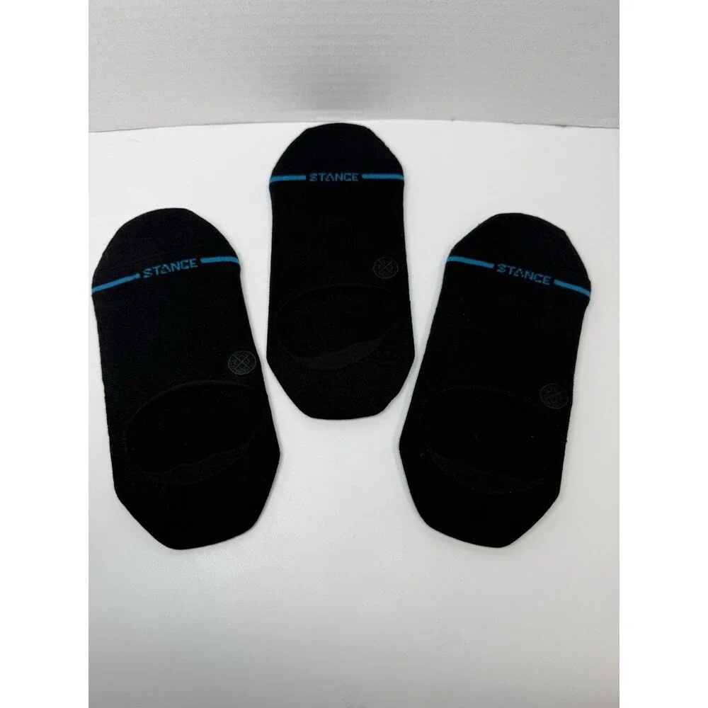 STANCE Basic Pack Of 3 No Show Socks In Black Sz Large Unisex New